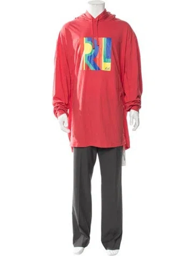 Pre-owned Polo Ralph Lauren Graphic Print Crew Neck Sweatshirt In Red