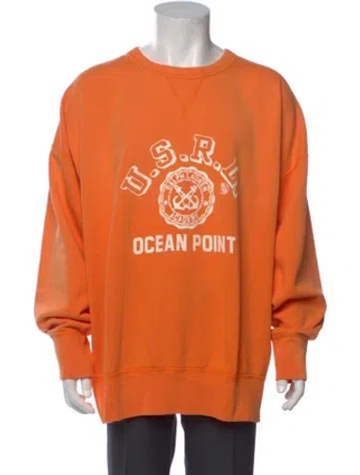 Pre-owned Polo Ralph Lauren Graphic Print Crew Neck Sweatshirt W/ Tags In Orange