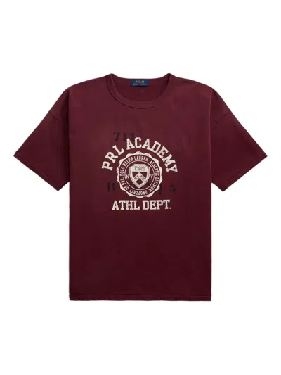 Polo Ralph Lauren Graphic-print Crew-neck T-shirt In Burgundy