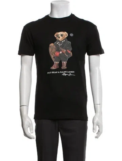 Pre-owned Polo Ralph Lauren Graphic Print Crew Neck T-shirt In Black