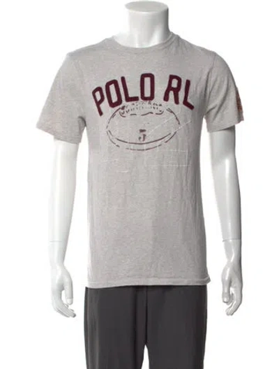 Pre-owned Polo Ralph Lauren Graphic Print Crew Neck T-shirt In Gray