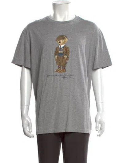 Pre-owned Polo Ralph Lauren Graphic Print Crew Neck T-shirt In Gray