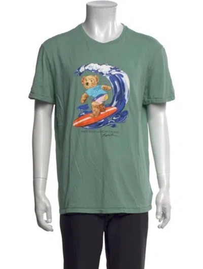 Pre-owned Polo Ralph Lauren Graphic Print Crew Neck T-shirt In Green