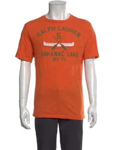 Pre-owned Polo Ralph Lauren Graphic Print Crew Neck T-shirt In Orange