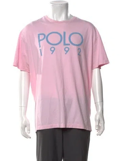 Pre-owned Polo Ralph Lauren Graphic Print Crew Neck T-shirt In Pink