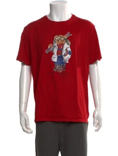 Pre-owned Polo Ralph Lauren Graphic Print Crew Neck T-shirt In Red