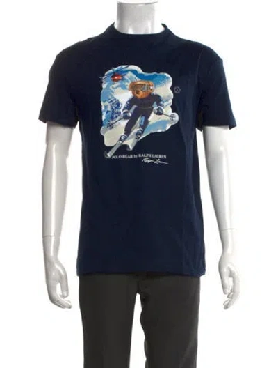 Pre-owned Polo Ralph Lauren Graphic Print Crew Neck T-shirt W/ Tags In Blue