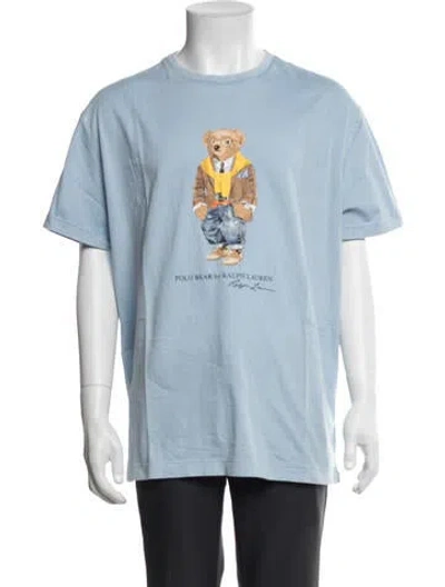 Pre-owned Polo Ralph Lauren Graphic Print Crew Neck T-shirt W/ Tags In Blue