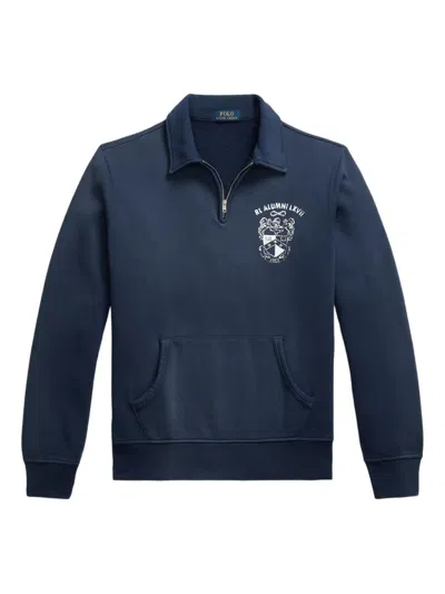 Polo Ralph Lauren Graphic-print Fleece Sweatshirt In Blue