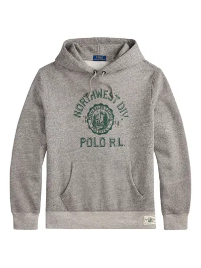 Polo Ralph Lauren Graphic-print Hoodie In Gray