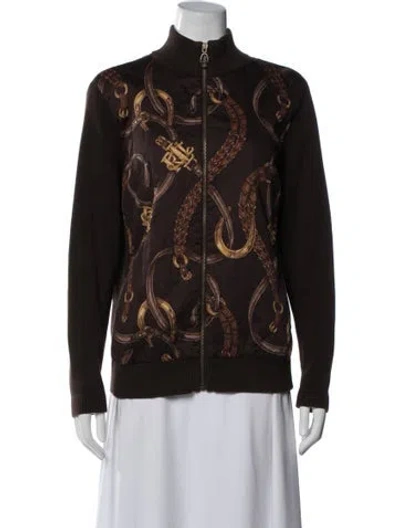 Pre-owned Polo Ralph Lauren Graphic Print Jacket In Brown