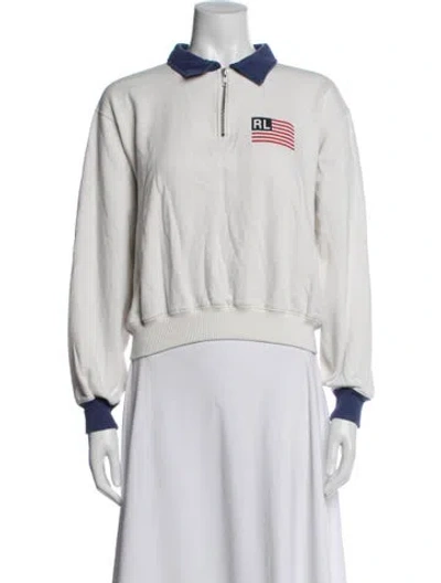 Pre-owned Polo Ralph Lauren Graphic Print Jacket In White