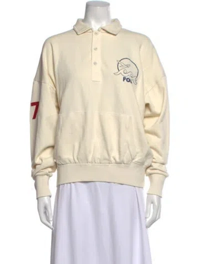Pre-owned Polo Ralph Lauren Graphic Print Long Sleeve Polo W/ Tags In Neutrals