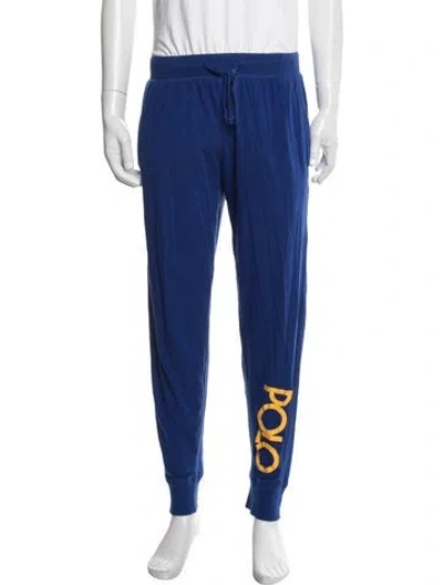 Pre-owned Polo Ralph Lauren Graphic Print Lounge Bottoms In Blue
