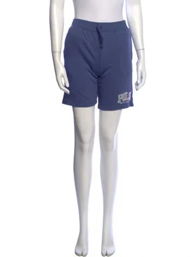 Pre-owned Polo Ralph Lauren Graphic Print Mini Shorts W/ Tags In Blue