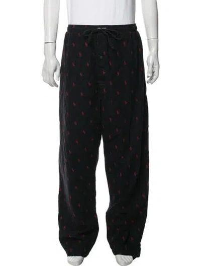 Pre-owned Polo Ralph Lauren Graphic Print Pajama Bottoms In Black