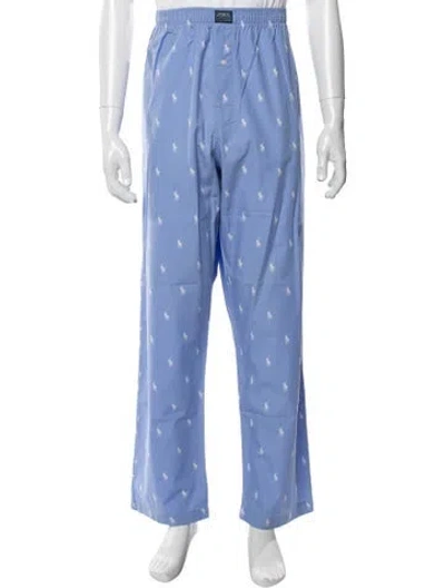 Pre-owned Polo Ralph Lauren Graphic Print Pajama Bottoms In Blue