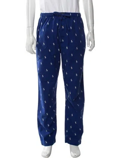 Pre-owned Polo Ralph Lauren Graphic Print Pajama Bottoms In Blue