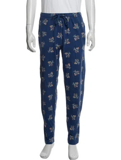 Pre-owned Polo Ralph Lauren Graphic Print Pajama Bottoms In Blue