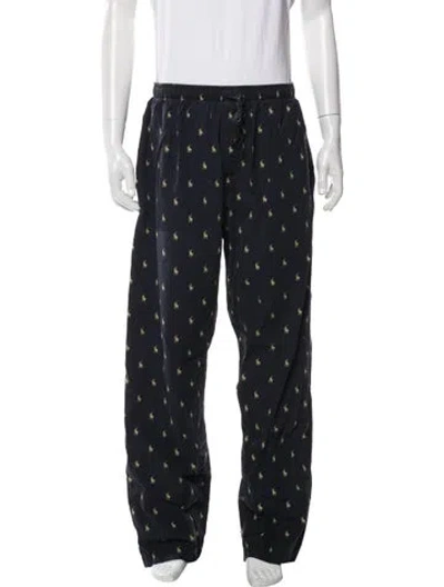 Pre-owned Polo Ralph Lauren Graphic Print Pajama Bottoms In Blue