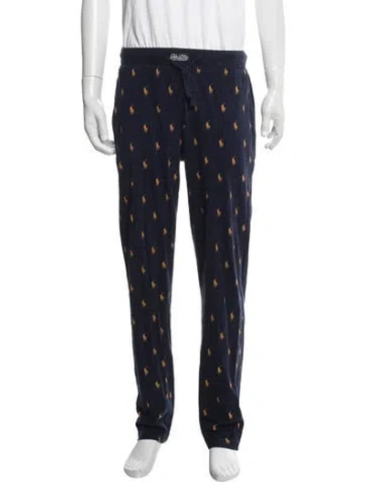 Pre-owned Polo Ralph Lauren Graphic Print Pajama Bottoms In Blue