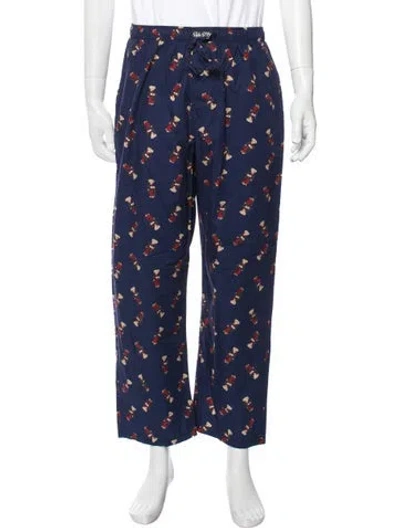 Pre-owned Polo Ralph Lauren Graphic Print Pajama Bottoms In Blue