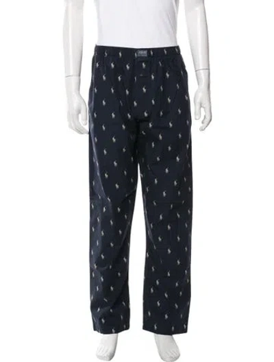 Pre-owned Polo Ralph Lauren Graphic Print Pajama Bottoms In Blue