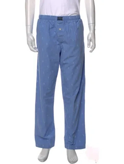 Pre-owned Polo Ralph Lauren Graphic Print Pajama Bottoms In Blue