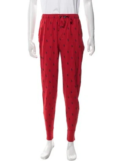 Pre-owned Polo Ralph Lauren Graphic Print Pajama Bottoms In Red