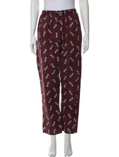 Pre-owned Polo Ralph Lauren Graphic Print Pajamas In Burgundy