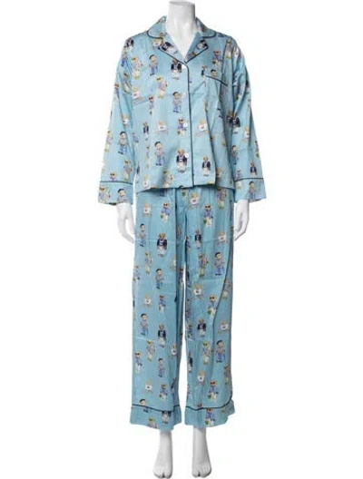 Pre-owned Polo Ralph Lauren Graphic Print Pant Set In Blue