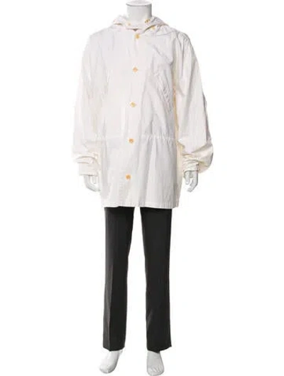 Pre-owned Polo Ralph Lauren Graphic Print Parka In White