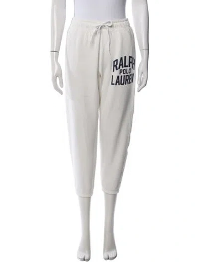 Pre-owned Polo Ralph Lauren Graphic Print Straight Leg Pants In Neutral