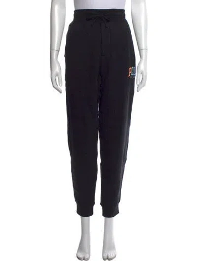 Pre-owned Polo Ralph Lauren Graphic Print Straight Leg Pants W/ Tags In Black