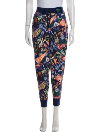 Pre-owned Polo Ralph Lauren Graphic Print Sweatpants In Blue