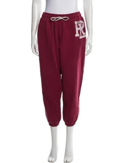 Pre-owned Polo Ralph Lauren Graphic Print Sweatpants In Burgundy