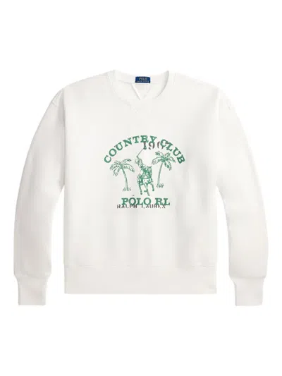 Polo Ralph Lauren Graphic-print Sweatshirt In Neutral