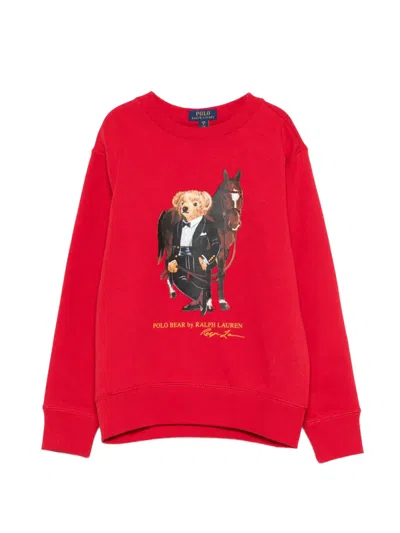 Polo Ralph Lauren Kids' Graphic-print Sweatshirt In Red
