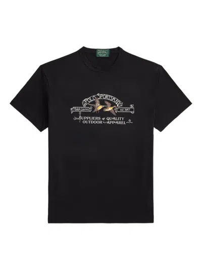 Polo Ralph Lauren Graphic-print T-shirt In Black