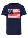 Polo Ralph Lauren Flag Cotton Jersey Tee In Blue