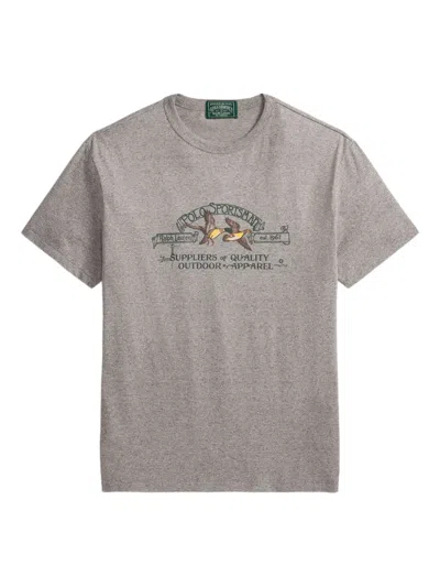 Polo Ralph Lauren Graphic-print T-shirt In Gray