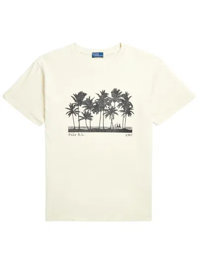 Polo Ralph Lauren Graphic Print T-shirt In Neutrals