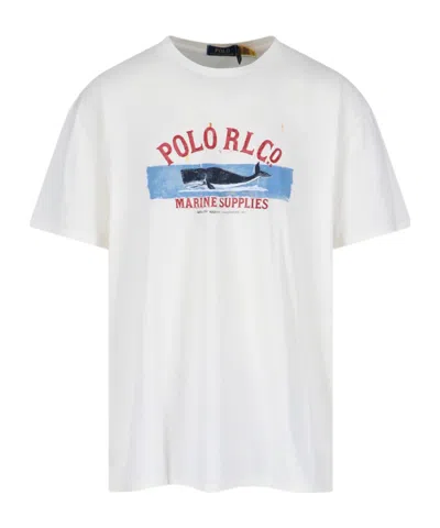 Polo Ralph Lauren Graphic Print T-shirt In White