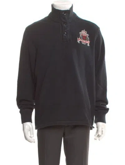 Pre-owned Polo Ralph Lauren Graphic Print Turtleneck Sweatshirt In Gray