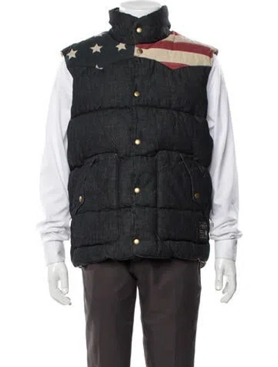 Pre-owned Polo Ralph Lauren Graphic Print Vest In Blue
