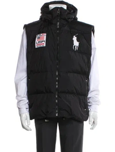 Pre-owned Polo Ralph Lauren Graphic Print Vest In Gray