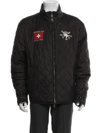 Pre-owned Polo Ralph Lauren Graphic Print Windbreaker In Black