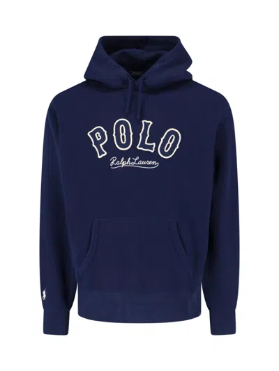 Polo Ralph Lauren Graphic Pullover Hoodie In Blue