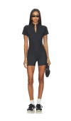 Polo Ralph Lauren X Revolve Graphic Quarter Zip Bodysuit In Black