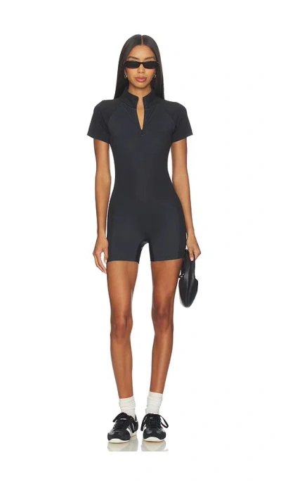 Polo Ralph Lauren X Revolve Graphic Quarter Zip Bodysuit In Black